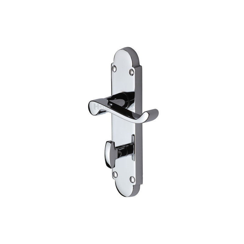 Heritage Brass Door Handle for Bathroom Builders' Range Polished Chrome finish - BUI520-PC - Choice Handles