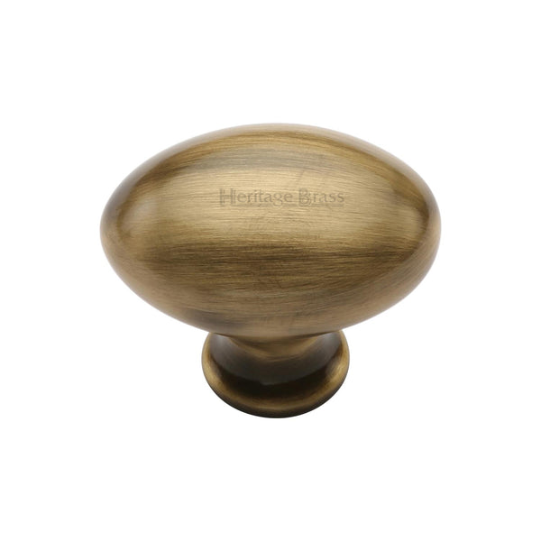 Heritage Brass Cabinet Knob Oval Design 32mm Antique finish - C114 32-AT - Choice Handles