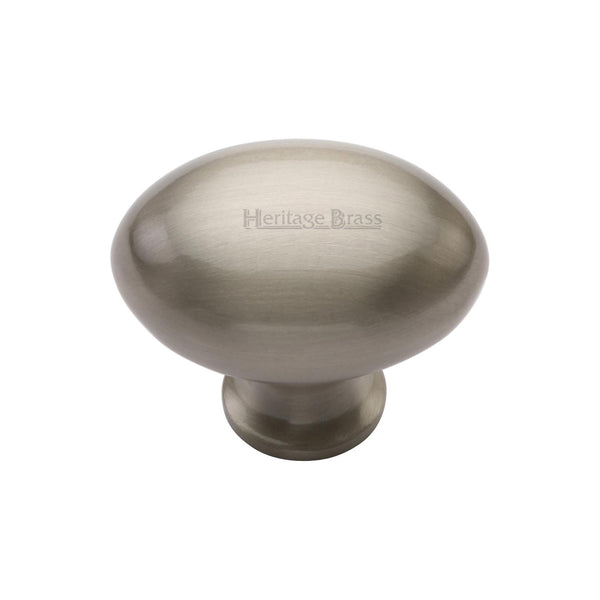 Heritage Brass Cabinet Knob Oval Design 32mm Satin Nickel finish - C114 32-SN - Choice Handles