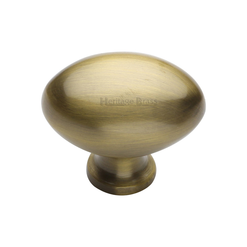 Heritage Brass Cabinet Knob Oval Design 38mm Antique finish - C114 38-AT - Choice Handles