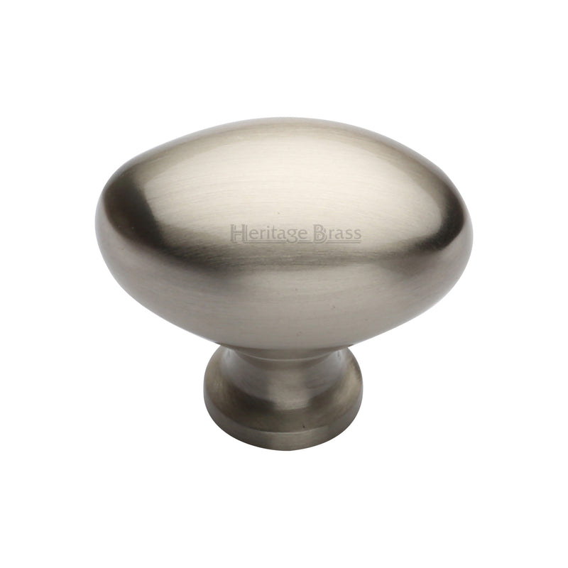 Heritage Brass Cabinet Knob Oval Design 38mm Satin Nickel finish - C114 38-SN - Choice Handles