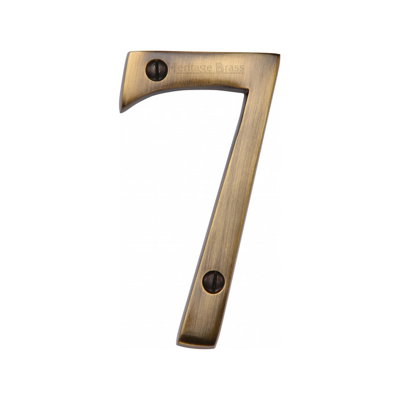 Heritage Brass Numeral 7 Face Fix 76mm (3") Antique finish - C1560 7-AT - Choice Handles