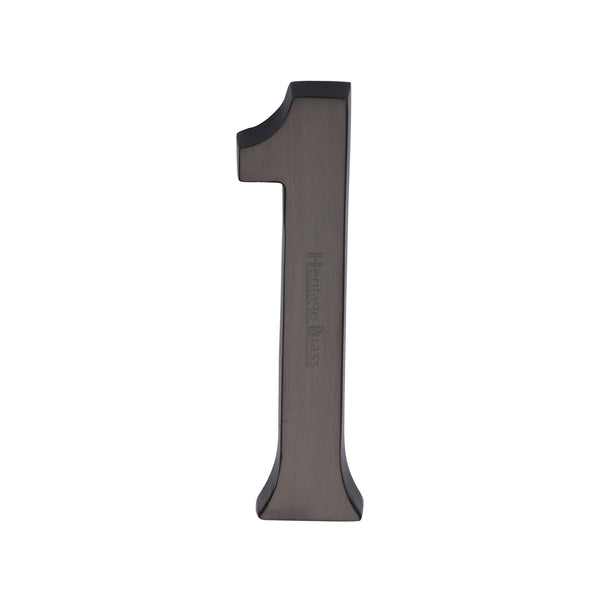 Heritage Brass Numeral 1 Concealed Fix 76mm (3") Matt Bronze finish - C1564 1-MB - Choice Handles