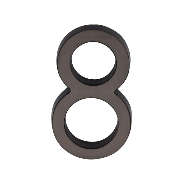 Heritage Brass Numeral 8 Concealed Fix 76mm (3") Matt Bronze finish - C1564 8-MB - Choice Handles