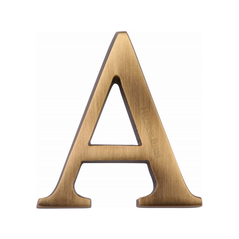 Heritage Brass Alphabet A Rear Fix 51mm (2") Antique finish - C1565 2 A-AT - Choice Handles