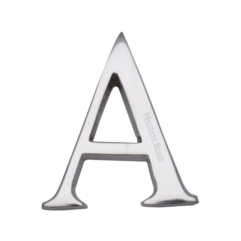 Heritage Brass Alphabet A Rear Fix 51mm (2") Polished Chrome finish - C1565 2 A-PC - Choice Handles