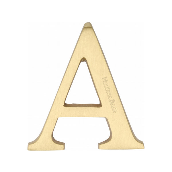 Heritage Brass Alphabet A Pin Fix 51mm (2") Satin Brass Finish - C1565 2 A-SB - Choice Handles