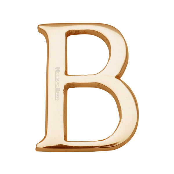 Heritage Brass Alphabet B Rear Fix 51mm (2") Polished Brass finish - C1565 2 B-PB - Choice Handles