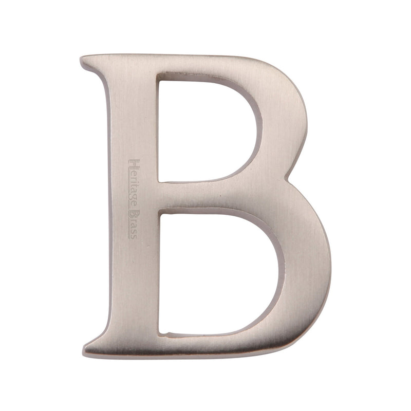 Heritage Brass Alphabet B Rear Fix 51mm (2") Satin Nickel finish - C1565 2 B-SN - Choice Handles