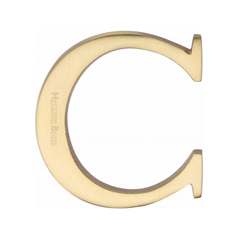 Heritage Brass Alphabet C Pin Fix 51mm (2") Satin Brass Finish - C1565 2 C-SB - Choice Handles