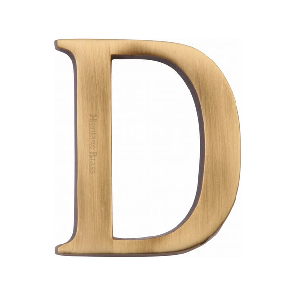 Heritage Brass Alphabet D Rear Fix 51mm (2") Antique finish - C1565 2 D-AT - Choice Handles