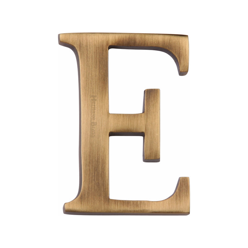 Heritage Brass Alphabet E Rear Fix 51mm (2") Antique finish - C1565 2 E-AT - Choice Handles