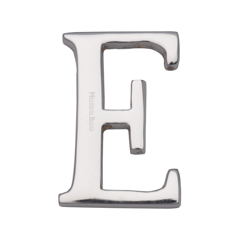 Heritage Brass Alphabet E Rear Fix 51mm (2") Polished Chrome finish - C1565 2 E-PC - Choice Handles