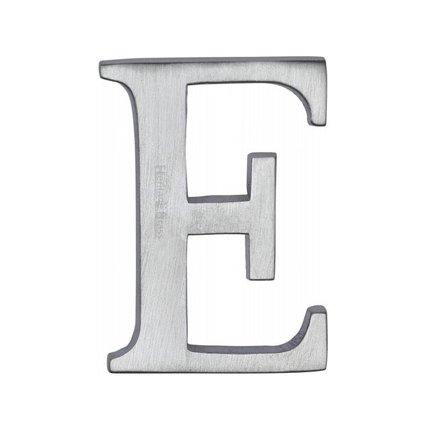 Heritage Brass Alphabet E Rear Fix 51mm (2") Satin Chrome finish - C1565 2 E-SC - Choice Handles