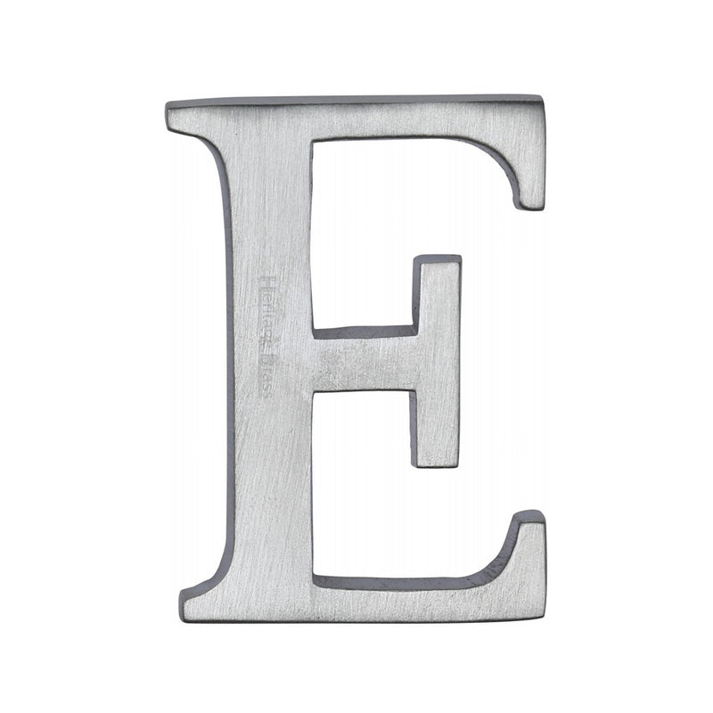 Heritage Brass Alphabet E Rear Fix 51mm (2") Satin Chrome finish - C1565 2 E-SC - Choice Handles