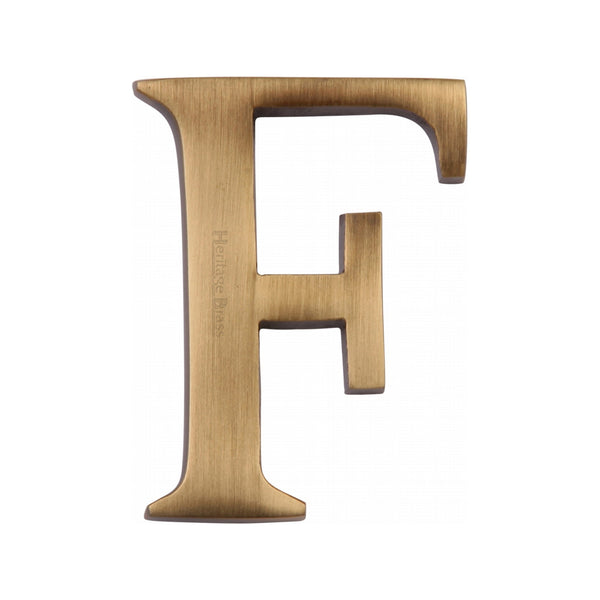 Heritage Brass Alphabet F Rear Fix 51mm (2") Antique finish - C1565 2 F-AT - Choice Handles