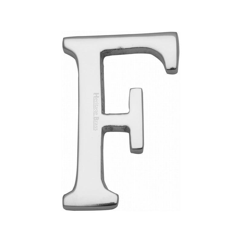 Heritage Brass Alphabet F Rear Fix 51mm (2") Polished Chrome finish - C1565 2 F-PC - Choice Handles