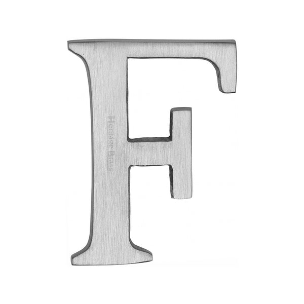 Heritage Brass Alphabet F Rear Fix 51mm (2") Satin Chrome finish - C1565 2 F-SC - Choice Handles