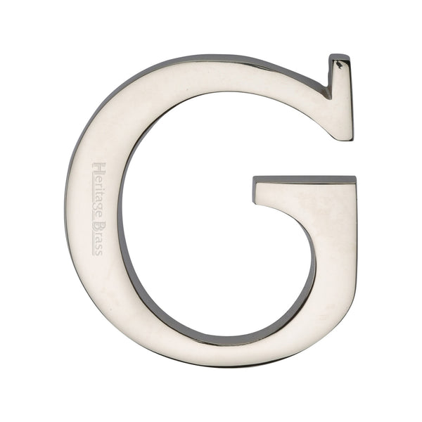 Heritage Brass Alphabet G Pin Fix 51mm (2") Polished Nickel Finish - C1565 2 G-PNF - Choice Handles