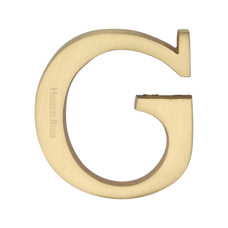 Heritage Brass Alphabet G Pin Fix 51mm (2") Satin Brass Finish - C1565 2 G-SB - Choice Handles