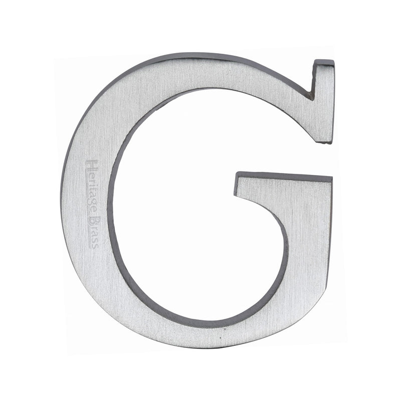 Heritage Brass Alphabet G Rear Fix 51mm (2") Satin Chrome finish - C1565 2 G-SC - Choice Handles