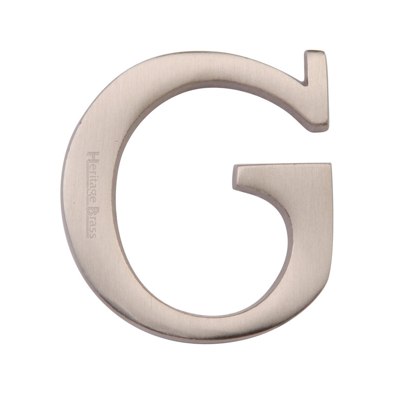 Heritage Brass Alphabet G Rear Fix 51mm (2") Satin Nickel finish - C1565 2 G-SN - Choice Handles