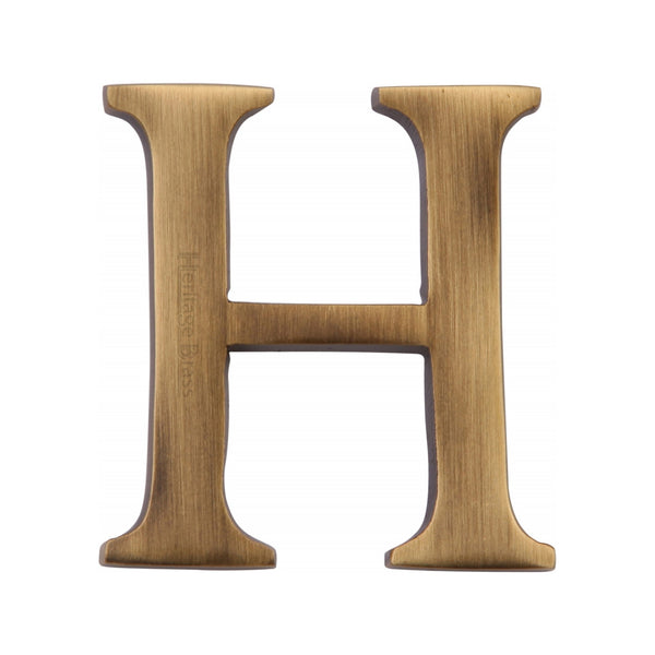 Heritage Brass Alphabet H Rear Fix 51mm (2") Antique finish - C1565 2 H-AT - Choice Handles