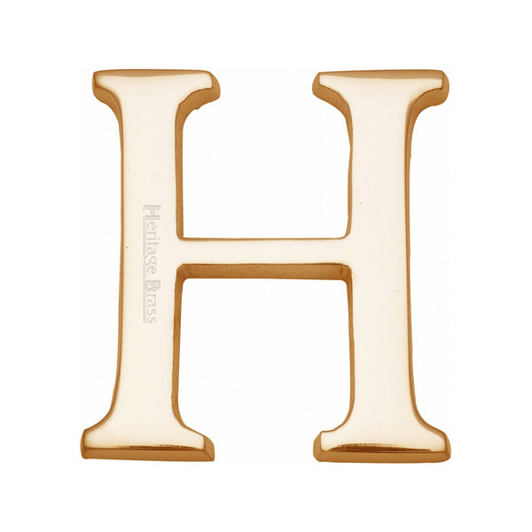 Heritage Brass Alphabet H Rear Fix 51mm (2") Polished Brass finish - C1565 2 H-PB - Choice Handles