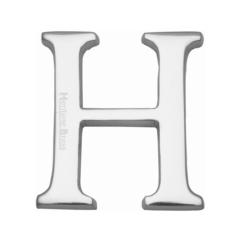 Heritage Brass Alphabet H Rear Fix 51mm (2") Polished Chrome finish - C1565 2 H-PC - Choice Handles