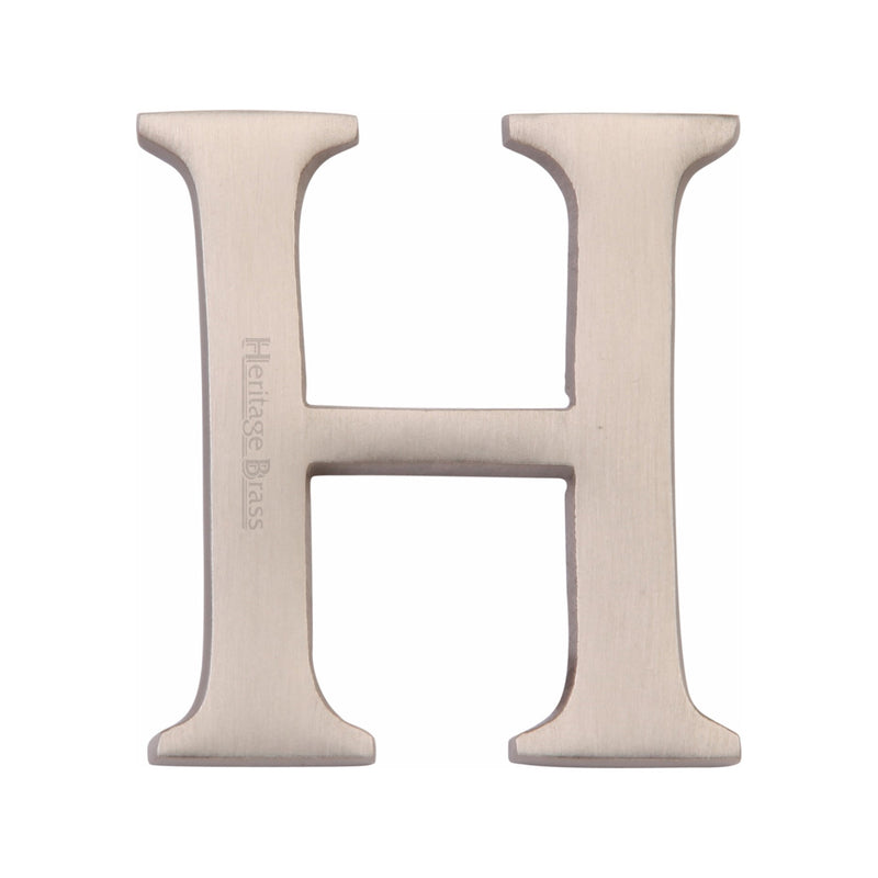 Heritage Brass Alphabet H Rear Fix 51mm (2") Satin Nickel finish - C1565 2 H-SN - Choice Handles