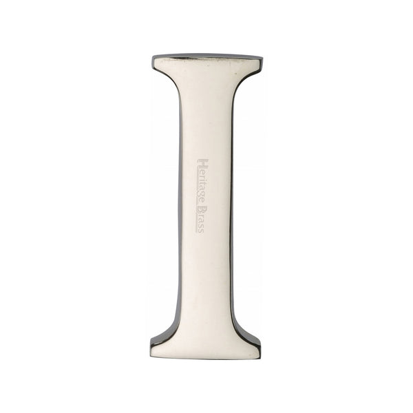 Heritage Brass Alphabet I Pin Fix 51mm (2") Polished Nickel Finish - C1565 2 I-PNF - Choice Handles