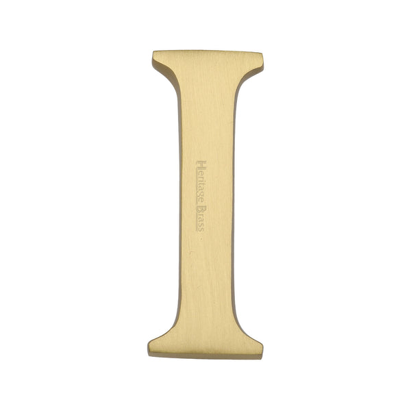 Heritage Brass Alphabet I Pin Fix 51mm (2") Satin Brass Finish - C1565 2 I-SB - Choice Handles