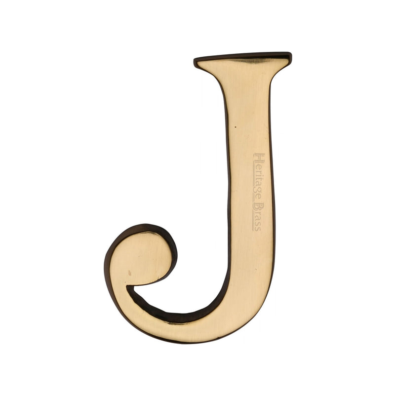 Heritage Brass Alphabet J Rear Fix 51mm (2") Polished Brass finish - C1565 2 J-PB - Choice Handles