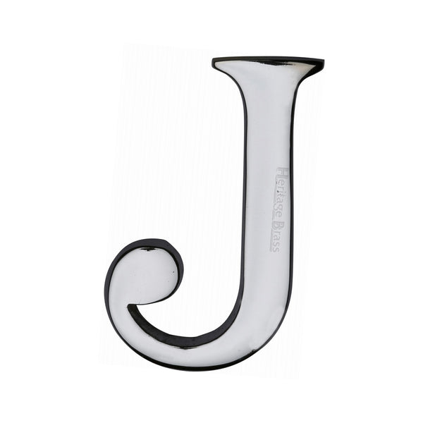 Heritage Brass Alphabet J Rear Fix 51mm (2") Polished Chrome finish - C1565 2 J-PC - Choice Handles