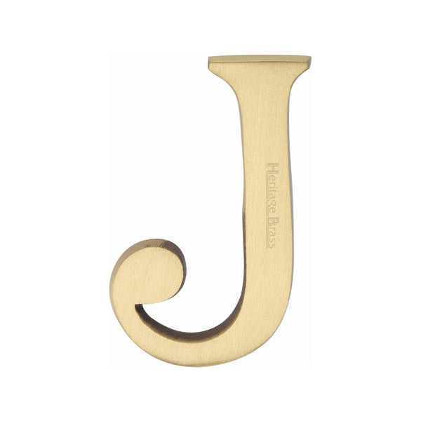 Heritage Brass Alphabet J Pin Fix 51mm (2) Satin Brass Finish
 - C1565 2 J-SB - Choice Handles