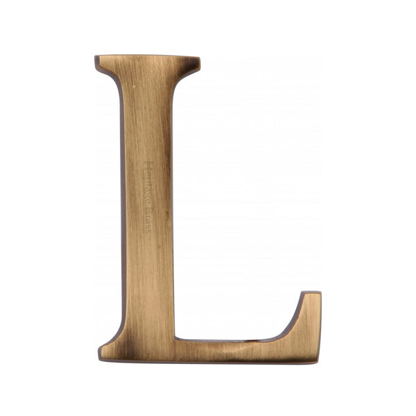 Heritage Brass Alphabet L Rear Fix 51mm (2") Antique finish - C1565 2 L-AT - Choice Handles