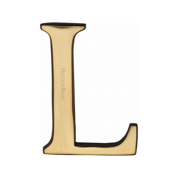 Heritage Brass Alphabet L Rear Fix 51mm (2") Polished Brass finish - C1565 2 L-PB - Choice Handles