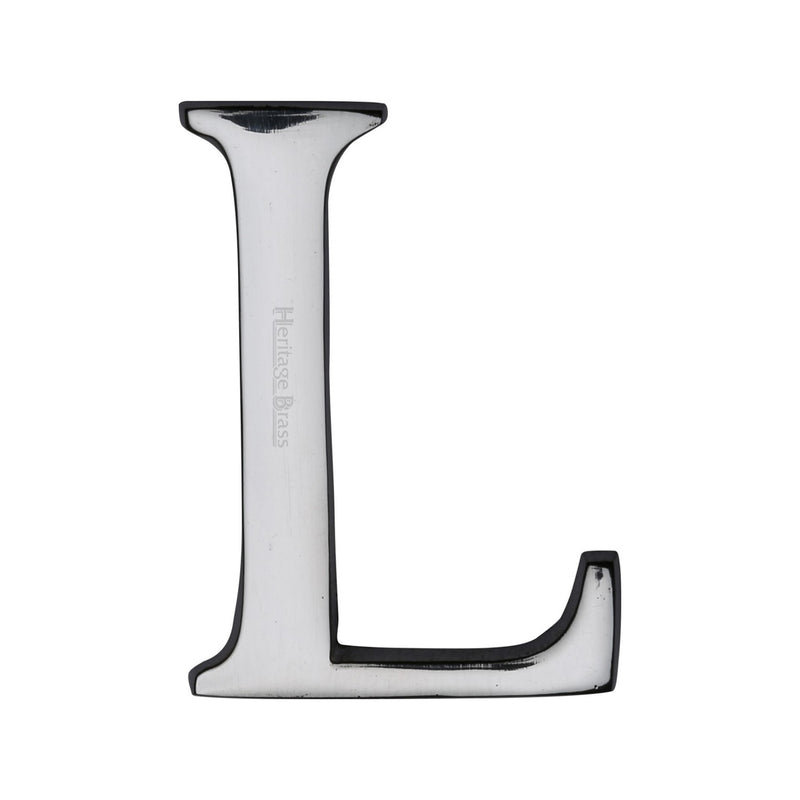 Heritage Brass Alphabet L Rear Fix 51mm (2") Polished Chrome finish - C1565 2 L-PC - Choice Handles