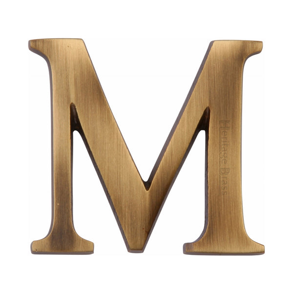 Heritage Brass Alphabet M Rear Fix 51mm (2") Antique finish - C1565 2 M-AT - Choice Handles