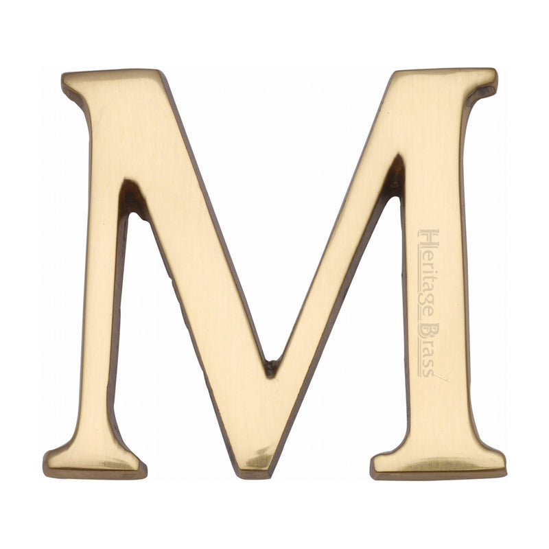 Heritage Brass Alphabet M Rear Fix 51mm (2") Polished Brass finish - C1565 2 M-PB - Choice Handles