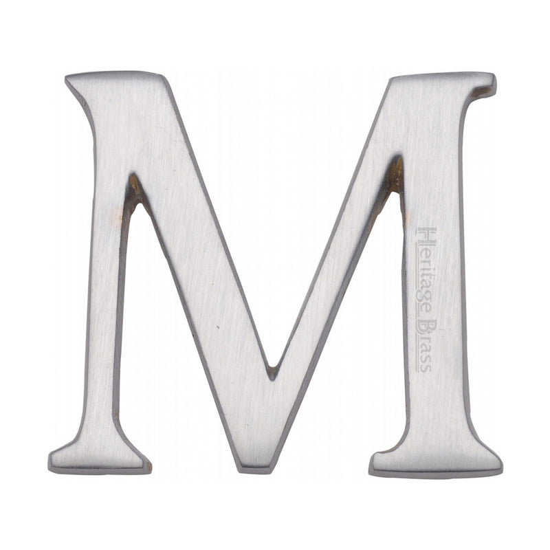 Heritage Brass Alphabet M Rear Fix 51mm (2") Satin Chrome finish - C1565 2 M-SC - Choice Handles