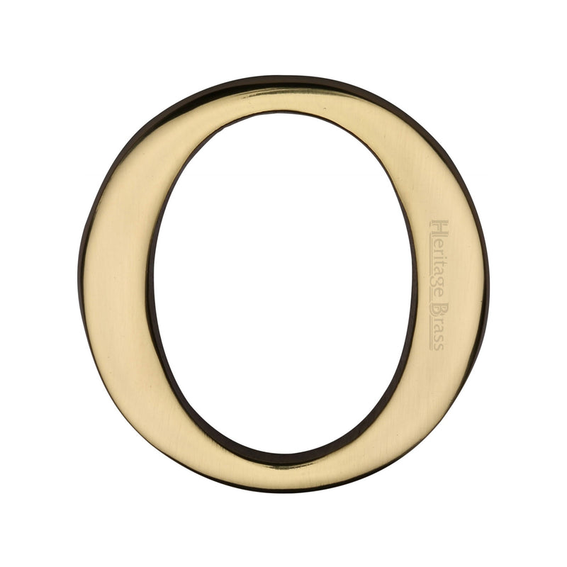 Heritage Brass Alphabet O Rear Fix 51mm (2") Polished Brass finish - C1565 2 O-PB - Choice Handles