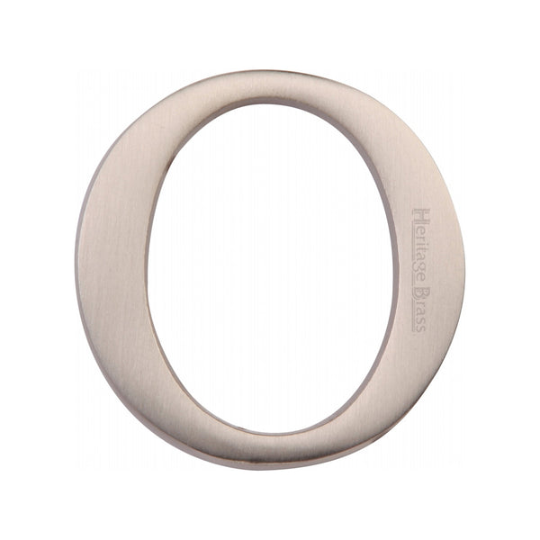 Heritage Brass Alphabet O Rear Fix 51mm (2") Satin Nickel finish - C1565 2 O-SN - Choice Handles