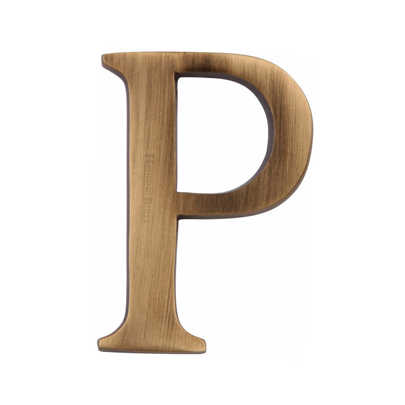 Heritage Brass Alphabet P Rear Fix 51mm (2") Antique finish - C1565 2 P-AT - Choice Handles