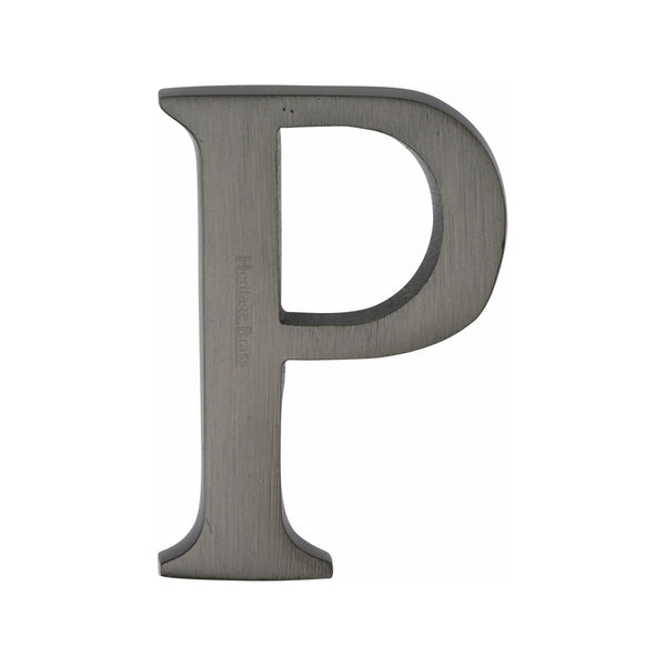 Heritage Brass Alphabet P Pin Fix 51mm (2") Matt Bronze Finish - C1565 2 P-MB - Choice Handles