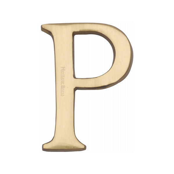 Heritage Brass Alphabet P Rear Fix 51mm (2") Polished Brass finish - C1565 2 P-PB - Choice Handles