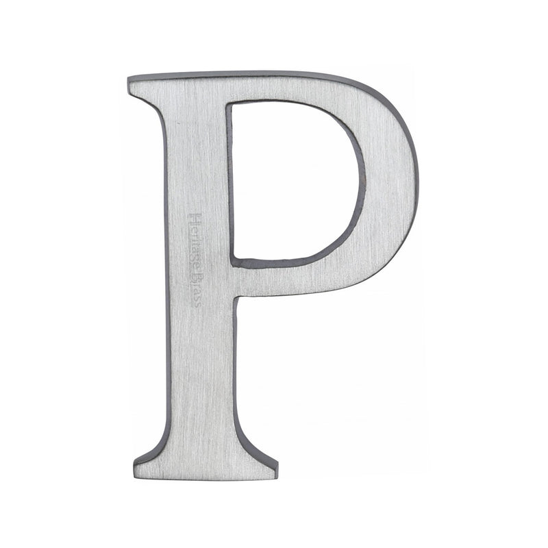 Heritage Brass Alphabet P Rear Fix 51mm (2") Satin Chrome finish - C1565 2 P-SC - Choice Handles