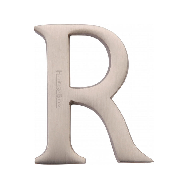 Heritage Brass Alphabet R Rear Fix 51mm (2") Satin Nickel finish - C1565 2 R-SN - Choice Handles