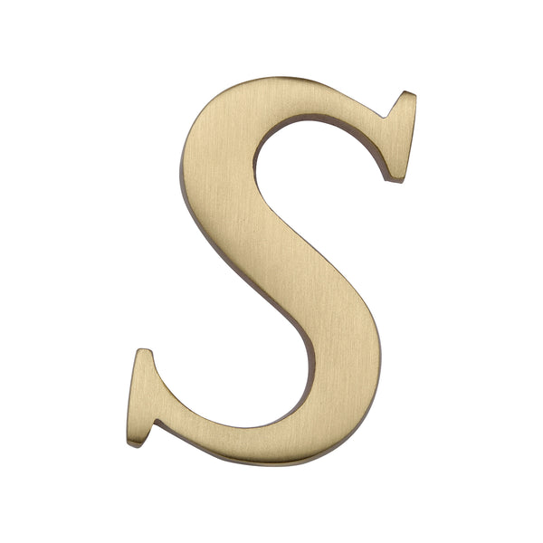 Heritage Brass Alphabet S Pin Fix 51mm (2") Satin Brass Finish - C1565 2 S-SB - Choice Handles