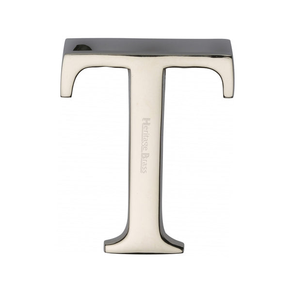 Heritage Brass Alphabet T Pin Fix 51mm (2") Polished Nickel Finish - C1565 2 T-PNF - Choice Handles